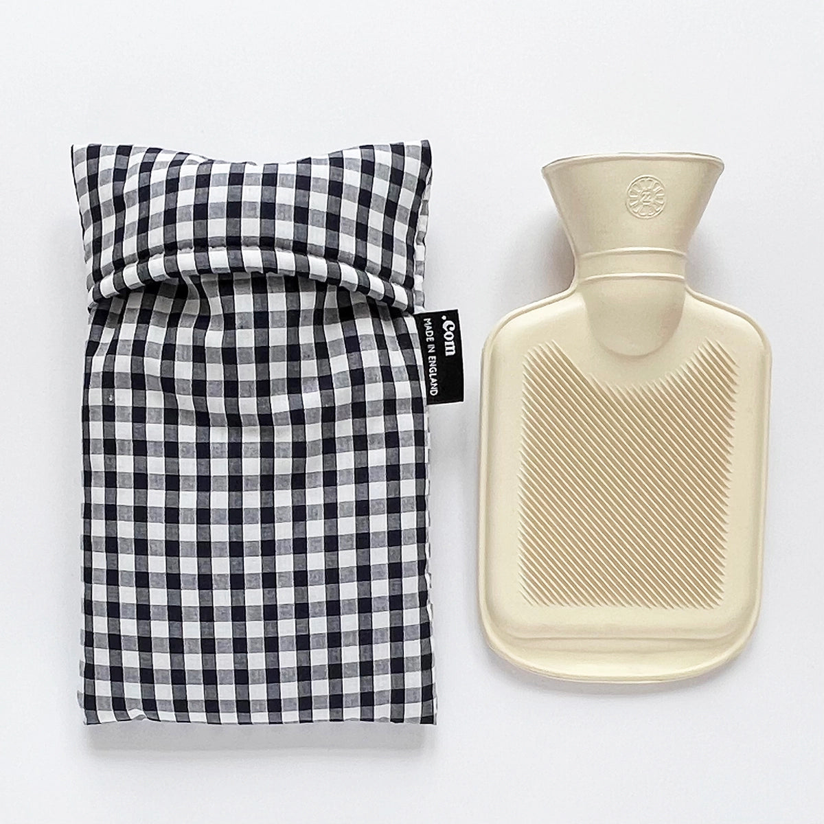 Mini Hot Water Bottle Navy Gingham