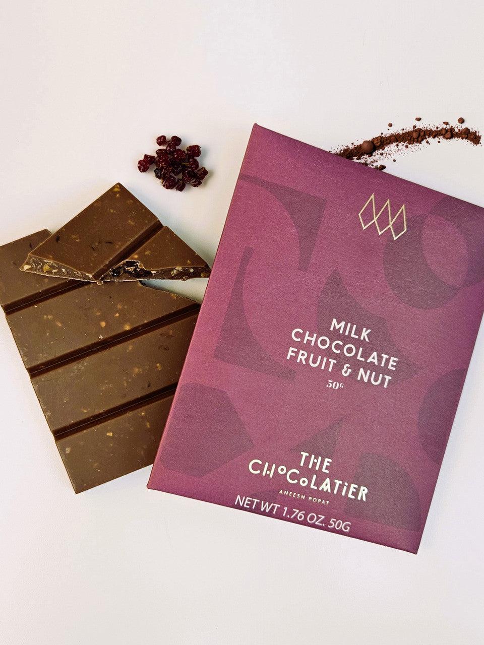 Milk Chocolate Fruit and Nut Bar Chocolatier UK