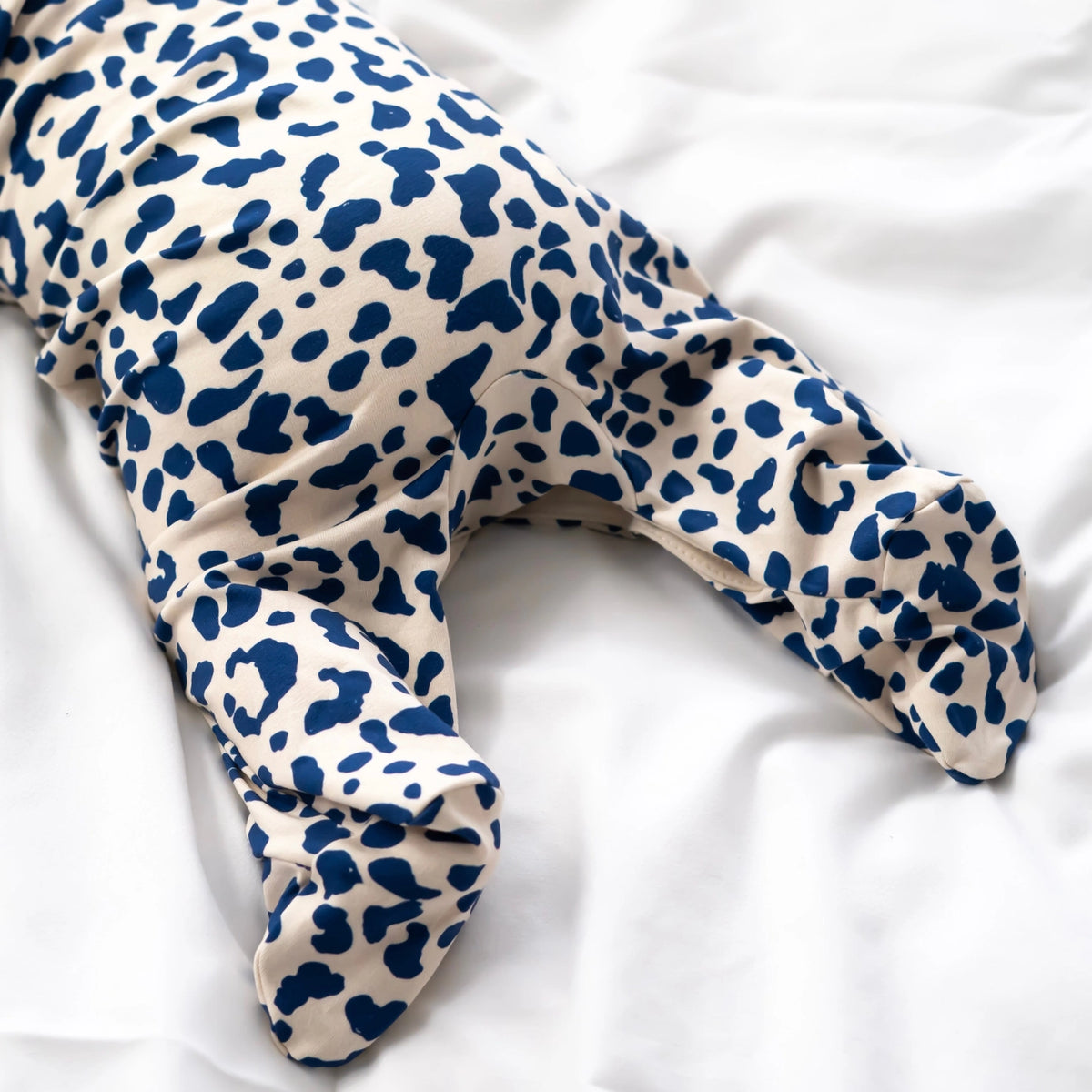 Baby Sleepsuit- Blue Leopard