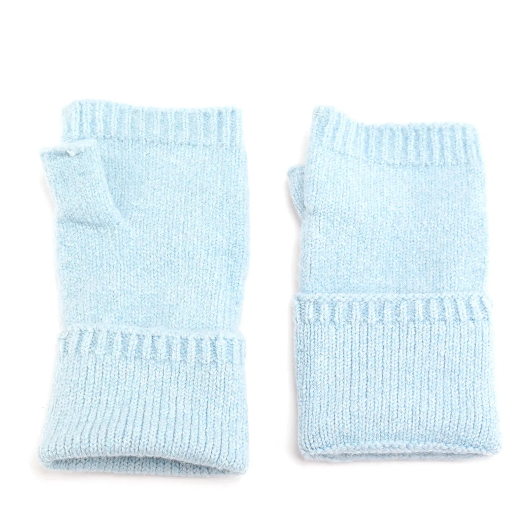 Sky Blue Fingerless Gloves