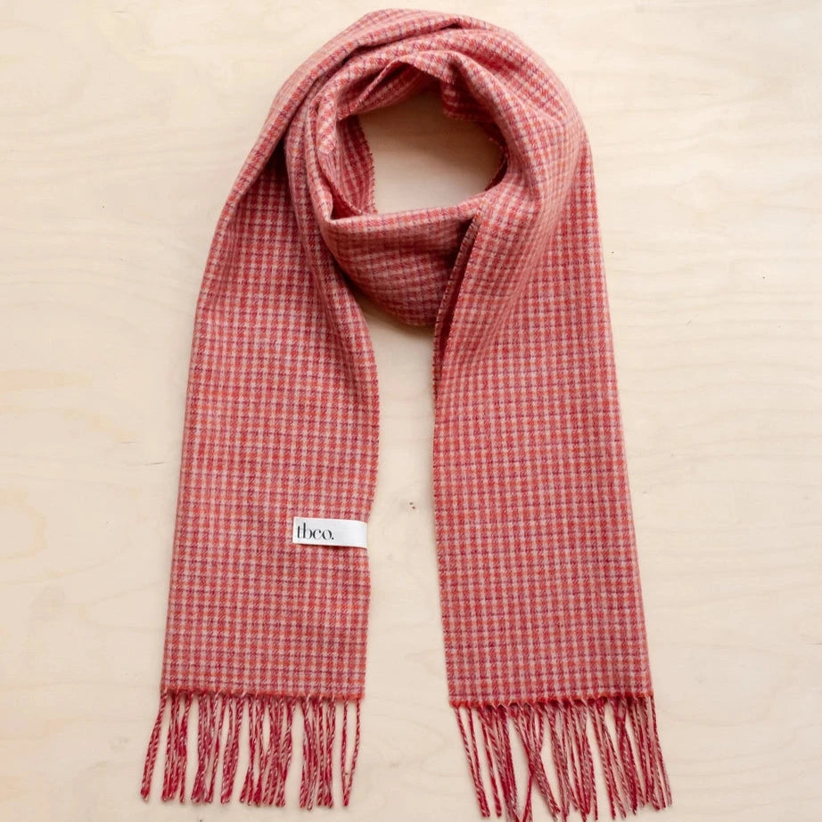 Lambswool Scarf - Berry Check