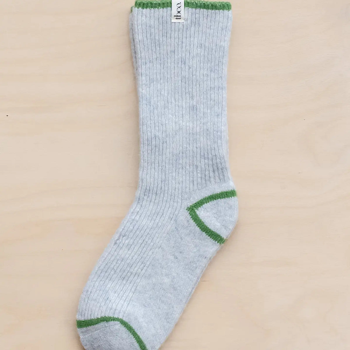 Cashmere &amp; Merino Green Tipped Socks