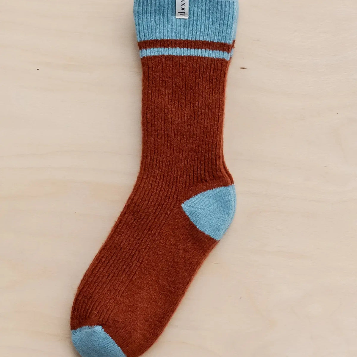 Merino Striped Rust Socks