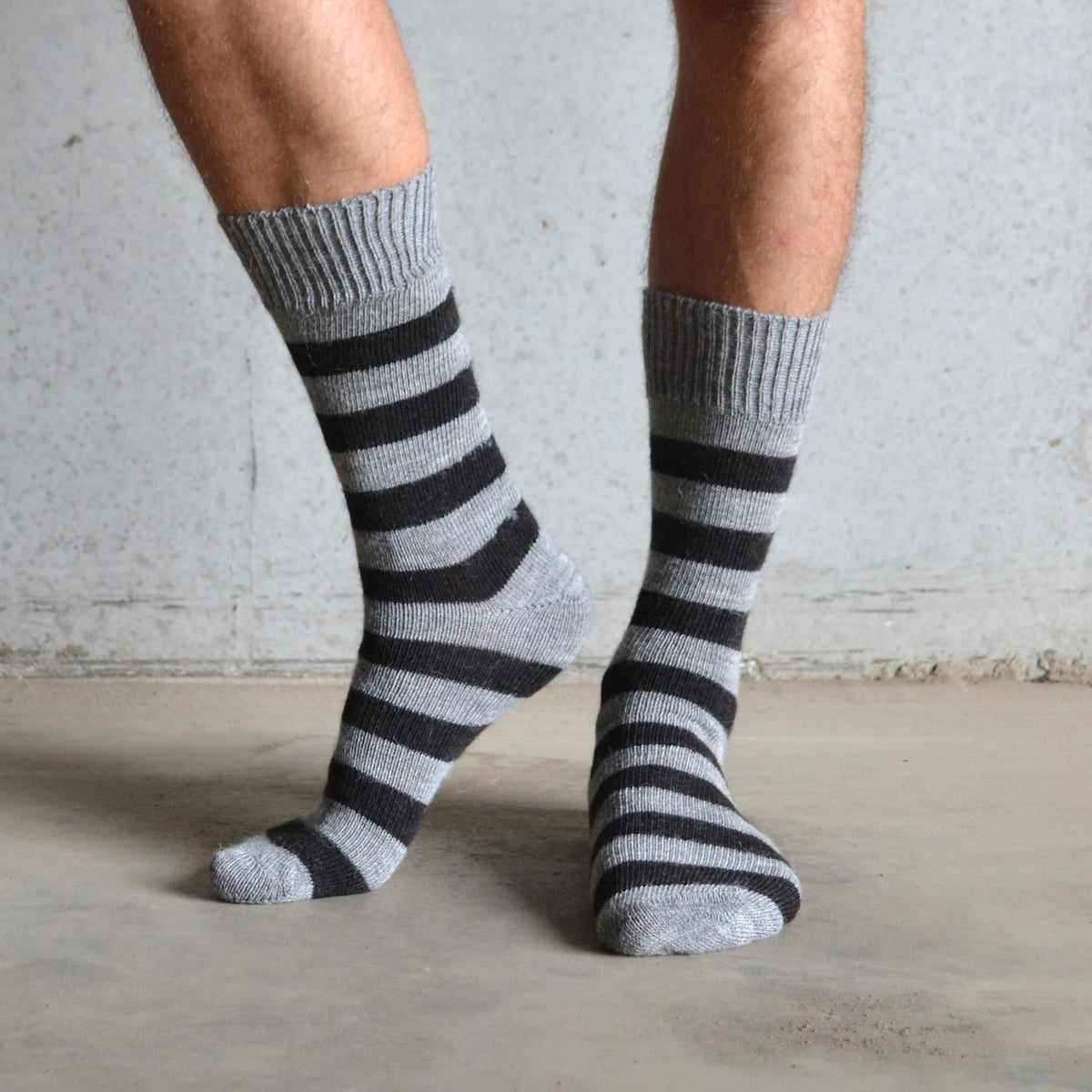 Mens Stripy Alpace Socks