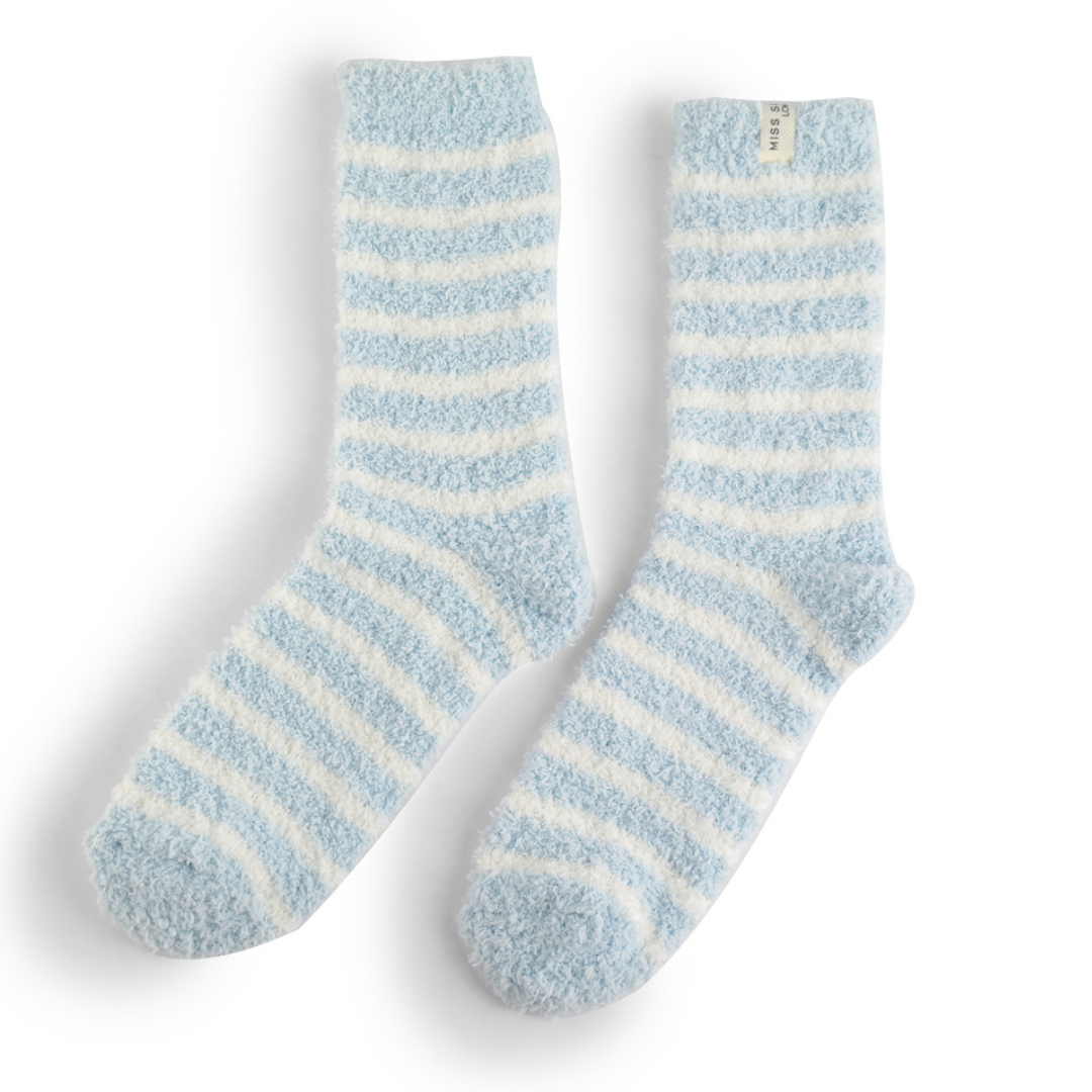 Fluffy Stripe Socks - Ladies